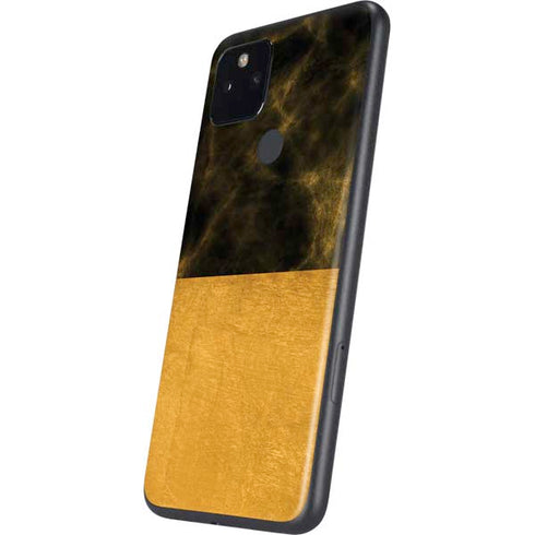 Black and Gold Split Marble Google Pixel 4a 5G Skin